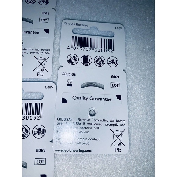 EPIC Hearing Healthcare Batteries 9×6packs Lot #6069 54 Total Zinc Air 13 NOS - Picture 5 of 6